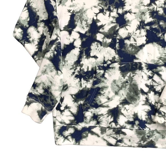 Mens Tie Dye Pullover Hoodie White Blue Green No Boundaries Small 34-36 - Picture 2 of 5
